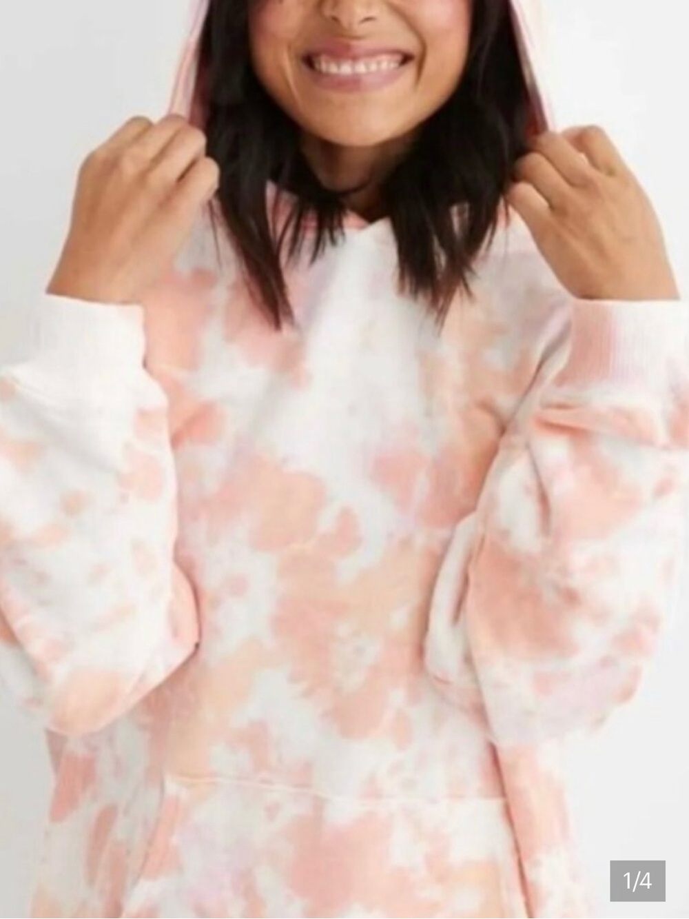Aerie Orange and Pink Tie-Dye Oversized Hoodie Large - Picture 3 of 7